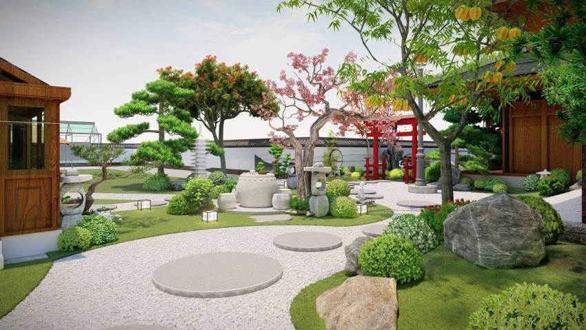 Thiết kế sân vườn biệt thự Vinhomes Vũ Yên 