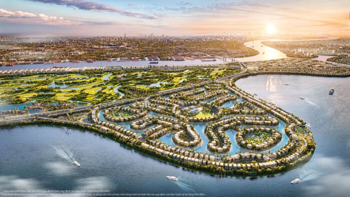 Vị trí kim cương giữa ba dòng sông của khu dinh thự tại Vinhomes Royal Island
