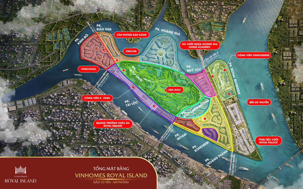Vị trí phân khu Hoàng Thành tại Vinhomes Royal Island Vị trí phân khu Hoàng Thành tại Vinhomes Royal Island