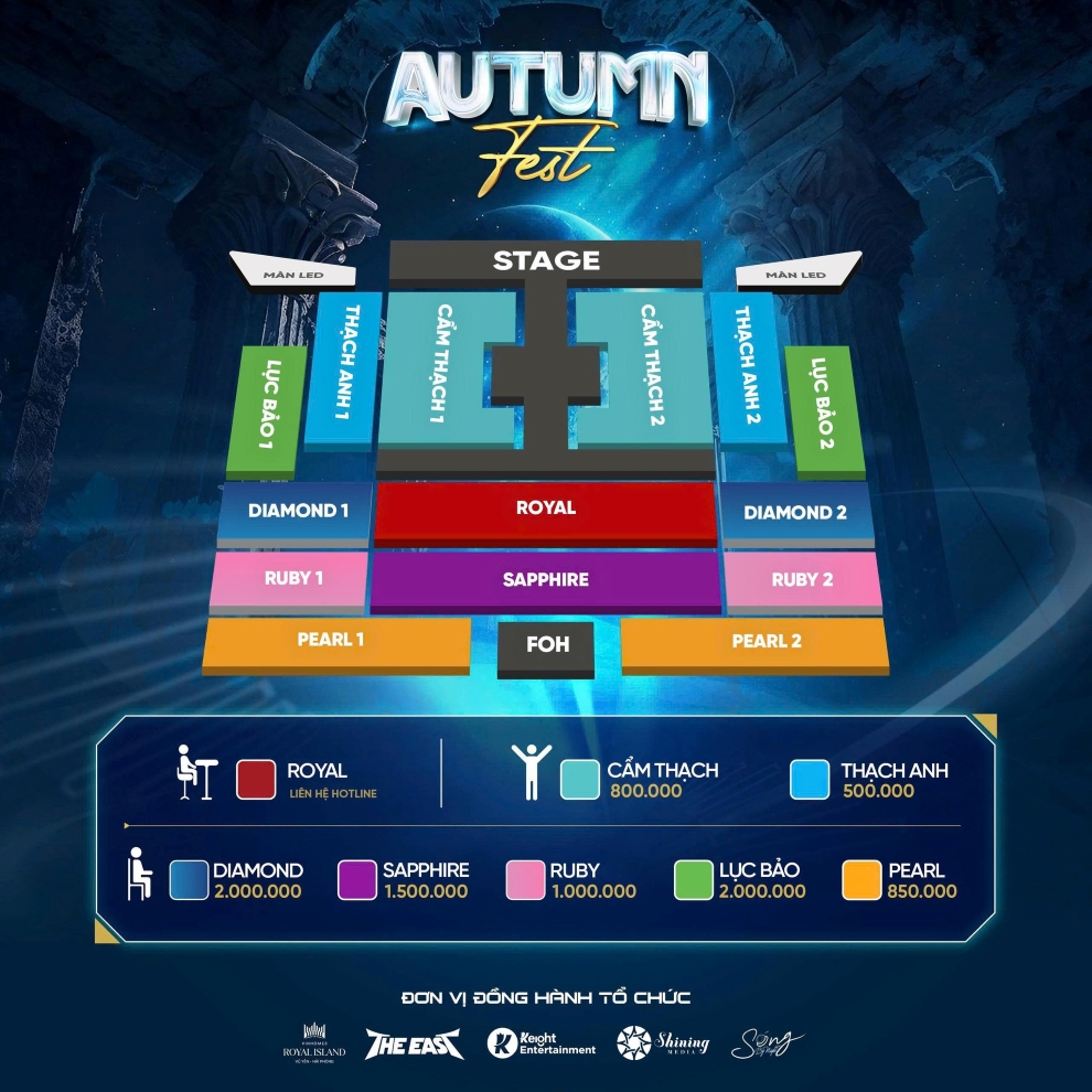 Sitemap và giá vé siêu concert Autumn Fest Vũ Yên