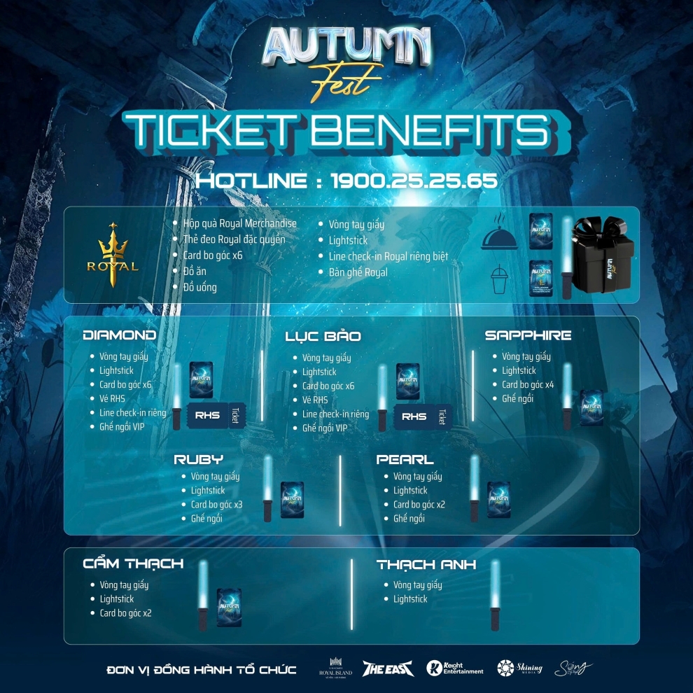 Ưu đãi đi kèm các hạng vé tại sự kiện Autumn Fest Vũ Yên