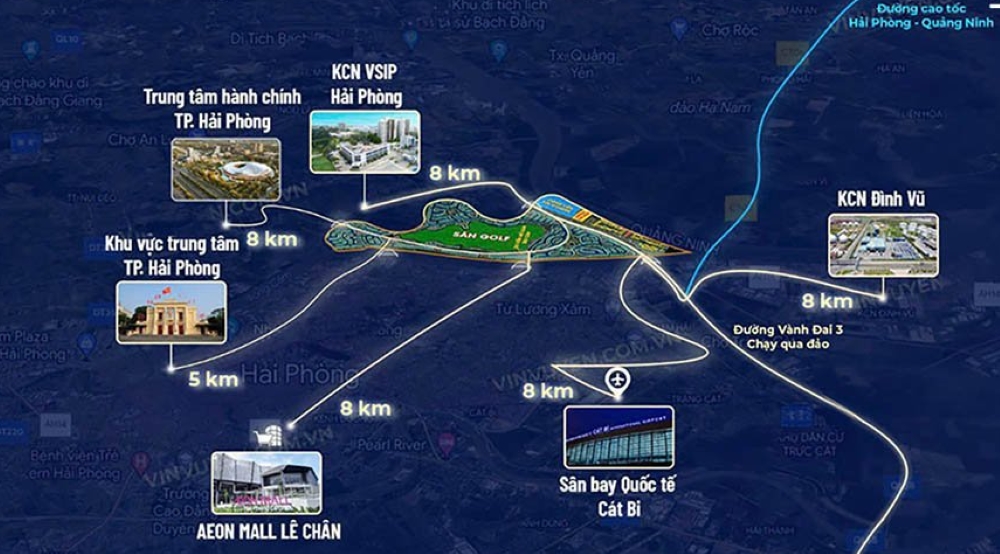 Khả năng kết nối từ dự án Vinhomes Royal Island với các trung tâm tiện ích, dịch vụ và hạ tầng thiết yếu