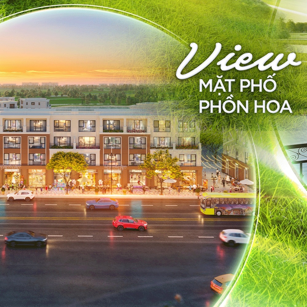 Góc nhìn ra đại lộ thương mại từ tầm view của Swing Villas tại Vinhomes Royal Island