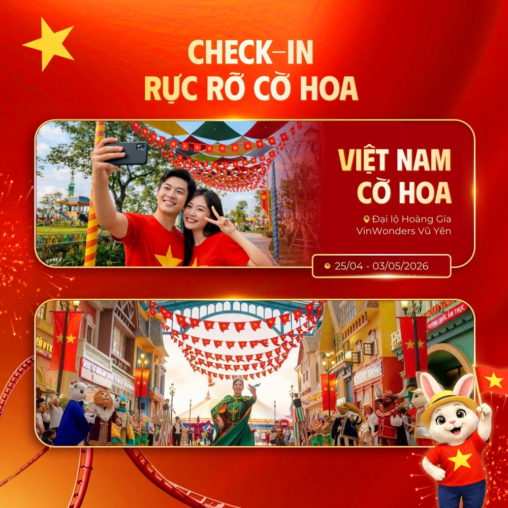 Không gian check-in “Tự Hào” trong chuỗi lịch sự kiện 30/4 - 1/5 tại Vinhomes Vũ Yên